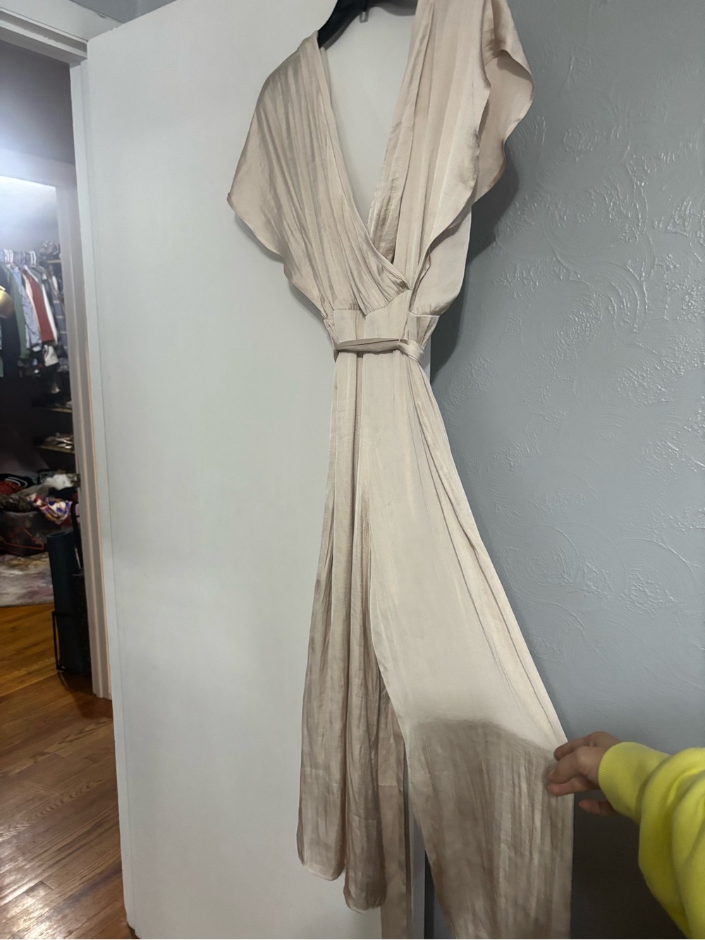 Elegant Cream Wrap Jumpsuit